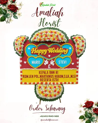 Karangan Papan Bunga Pernikahan di Jatiguwi